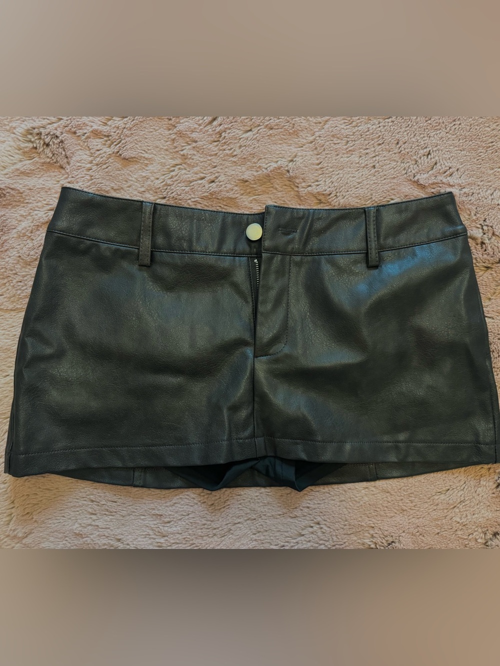 Edikted Black Faux Leather Mini Skort